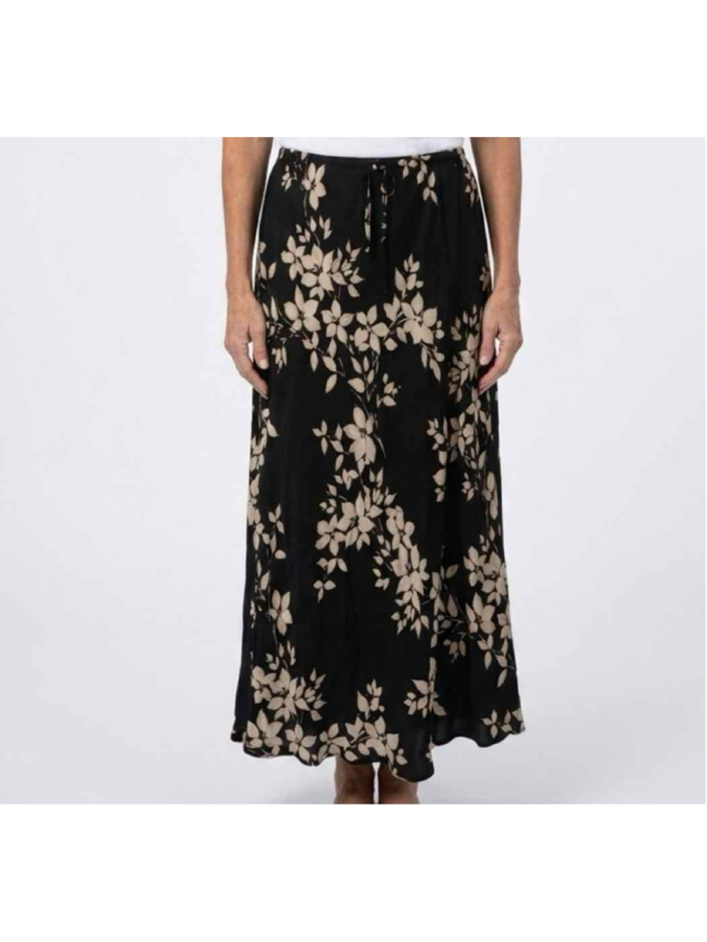 Bella Dahl Floral Silk Bias Cut Midi Skirt Size Medium NWT